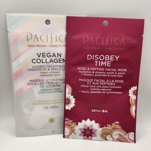 Pacifica Sheet Face Mask Vegan Collagen Spot Masks & Disobey Time Full Face Mask
